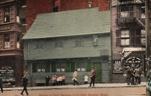 Boston Massachusetts, Home Paul Revere House 1770-1800 Leighton Vintage Postcard