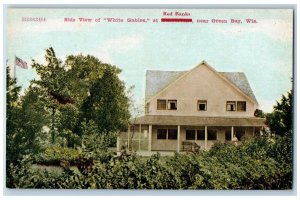 Green Bay Wisconsin WI Postcard Side View Of White Gables At Red Banks c1920's