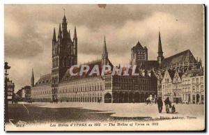 Old Postcard Les Halles d & # 1912 39Ypres