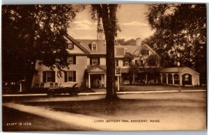 View of Front of Lord Jeffrey Inn, Amherst MA Artvue Vintage Postcard I22