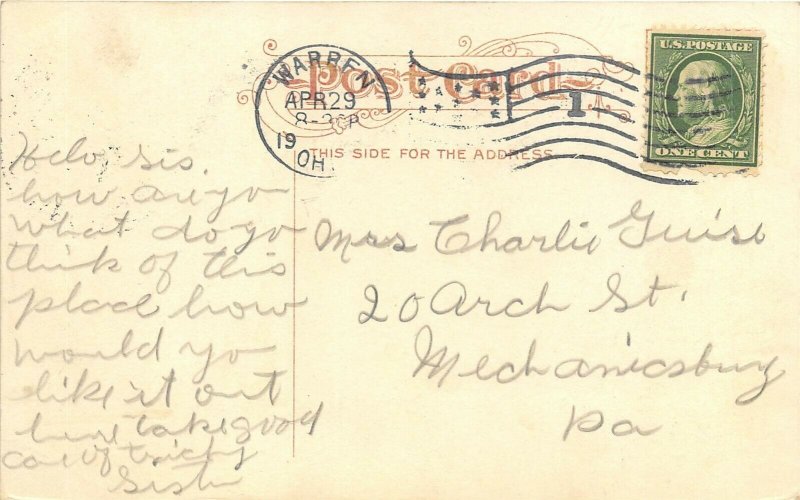 Warren Ohio c1910 Postcard Dana Institute and Public Library