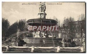 Old Postcard Aix en Provence Fountain Rotonde