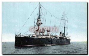 Old Postcard Boat War Admiral Aube
