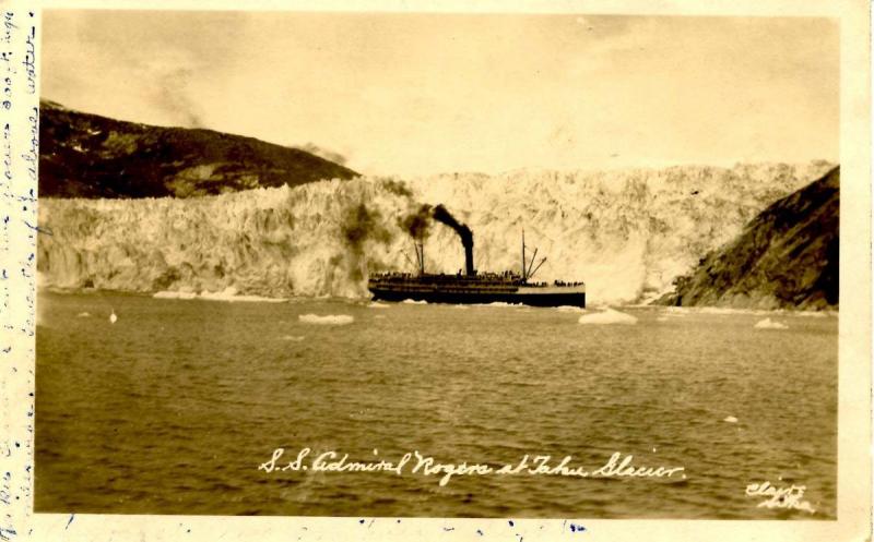 AK - Taku Glacier. SS Admiral Rogers - RPPC