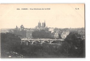 Paris France Postcard 1907-1915 Vue Generale de la CIte General View