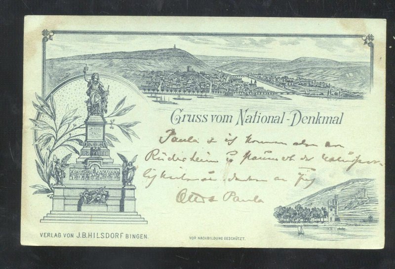 1894 GRUSS VOM NATIONAL DENKMAL GERMANY MULTI VIEW VINTAGE POSTCARD