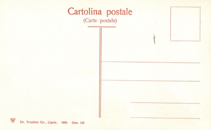 Vintage Postcard 1910's Panorama Piazza corvetto Corvette Square Genoa Italy IT