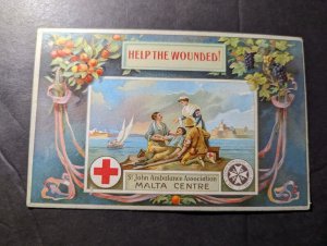 Mint Malta Red Cross Postcard St John Ambulance Association Malta Centre