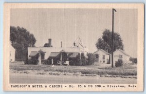 1940 Riverton New Jersey NJ Vintage Postcard Carlson's Motel Cabins Lodge Inn