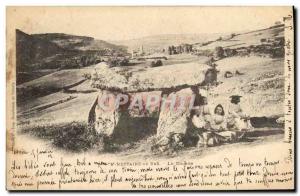 Old Postcard Dolmen Standing Stone St Nectaire the Netherlands Children