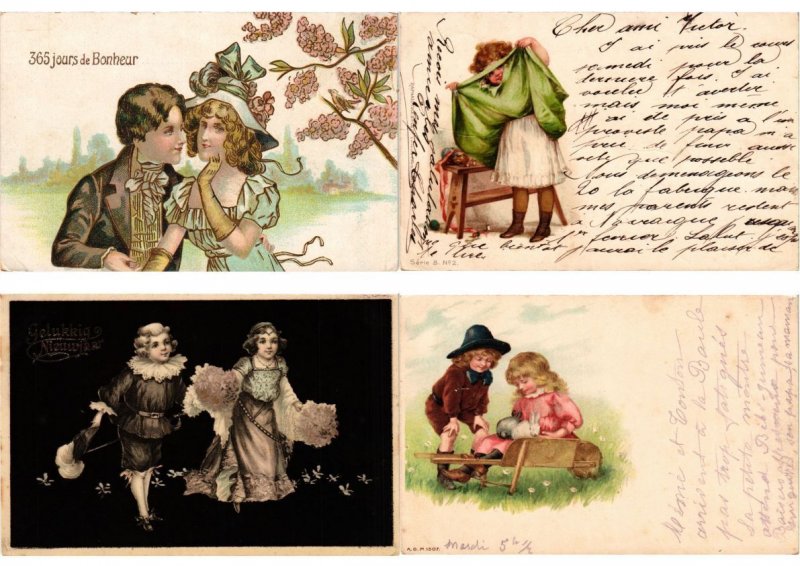 CHILDREN GREETINGS Mostly ARTIST SIGNED 100 Vintage Postcards (PART 18.) (L6155)