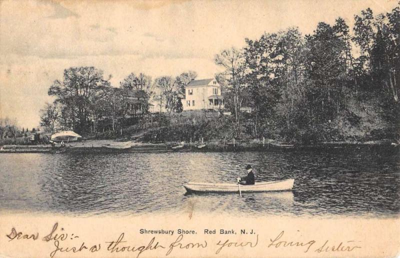 Red Bank New Jersey Shrewsbury Shore Waterfront Antique Postcard K93722