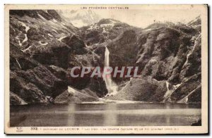 Old Postcard Around Luchon The large waterfall and peak Quairat