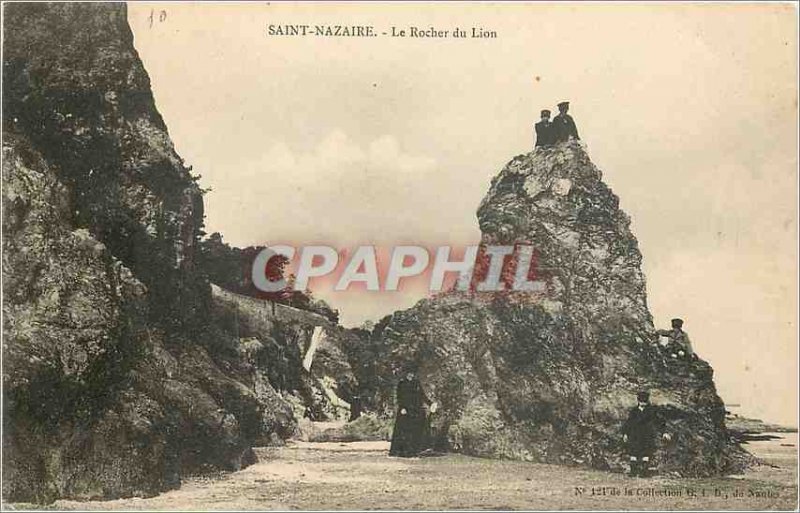 Old Postcard Saint Nazaire the Lion Rock