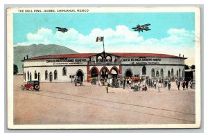 Vintage 1936 Postcard - The Bull Ring Juarez Chihuahua Mexico - Old Car & Plane