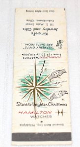 Kimpel's Jewelry and Gifts Hamilton Watches Columbiana 20 Strike Matchbook Cover