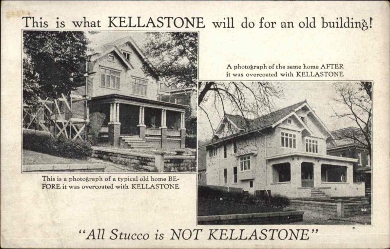 Kellastone Stucco Siding For Houses Chicago IL Co c1910 Postcard