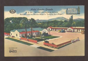 WICKENBURG ARIZONA MOTEL RANCHO GRANDE LINEN ADVERTISING POSTCARD