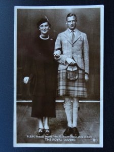 THE ROYAL LOVERS HRH Princess Marina & HRH Prince George of Kent c1920s RPPC