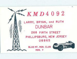 Pre-1980 RADIO CARD - CB HAM OR QSL Phillipsburg New Jersey NJ AH0523