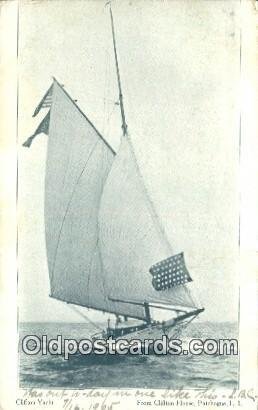 Clifton Yacht, Patchogue, Long Island, LI USA Sailboat 1905 tear right edge r...