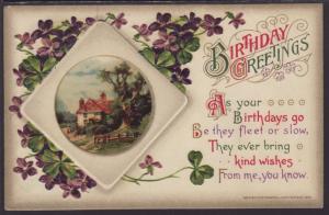 Birthday Greetings,Violets,Scene,John Winsch 1910