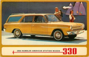 Postcard 1964 Rambler American Station Wagon auto advertising 22-14090