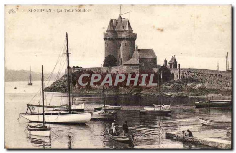 Saint-Servan Old Postcard The tower Solidor (boats) | Europe - France ...