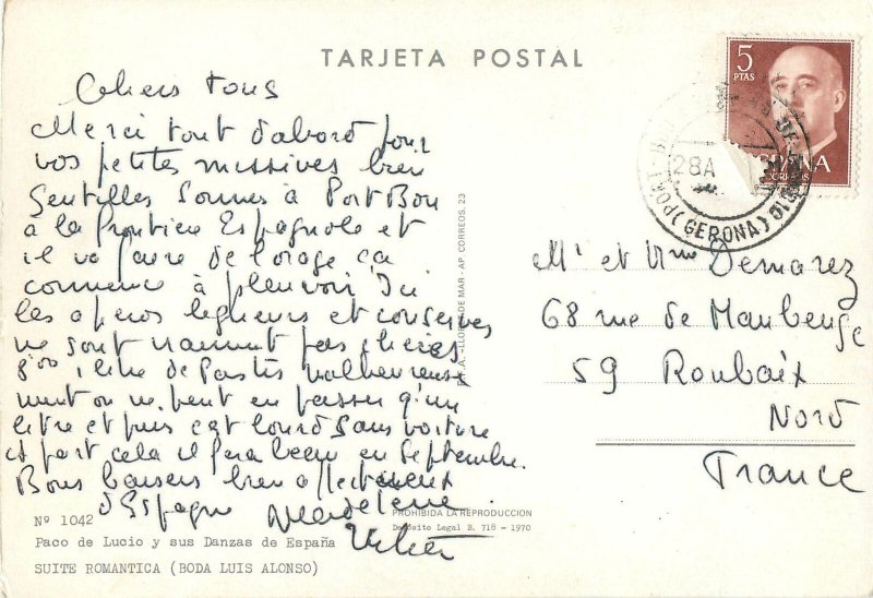 Postcard ethnic spanish wedding dance type Luis Alonso wedding