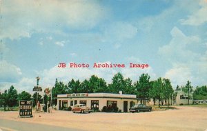 GA, Roberta, Georgia, Pine Lawn Motor Court, Sinclair Gas Station, 50s Cars