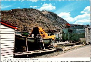 Canada Newfoundland St John's Fisherman & Boat