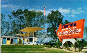 1960s Florida Drive In Welcome Station Free OJ Postcard