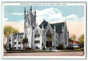 c1950's Westminster Presbyterian Church Building View Cedar Rapids IA Postcard