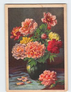 Postcard Greetings Card with Flowers Vase Painting/Art Print