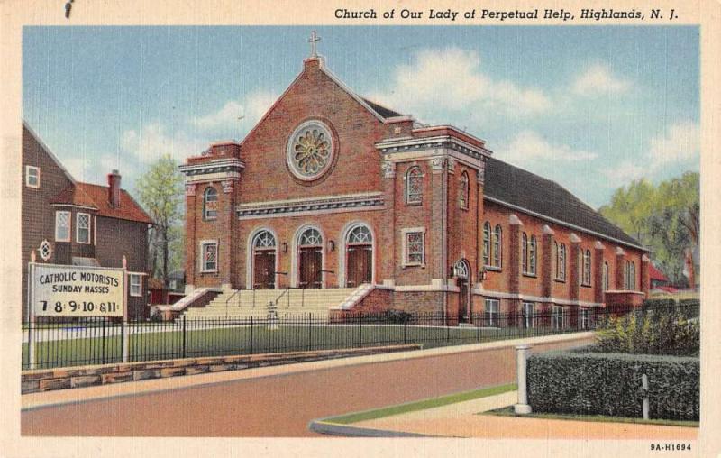 Highlands New Jersey Church of Our Lady of Perpetual Help antique pc Z13428