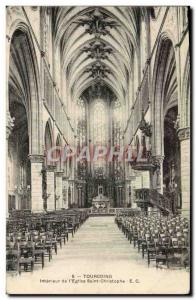 Old Postcard Tourcoing Interior L & # 39Eglise Saint Christophe