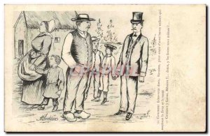 Old Postcard Illustrator How do you Narcisse Peasants Folklore