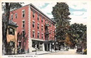 Bristol Rhode Island birds eye view Hotel Belvedere antique pc Z13158