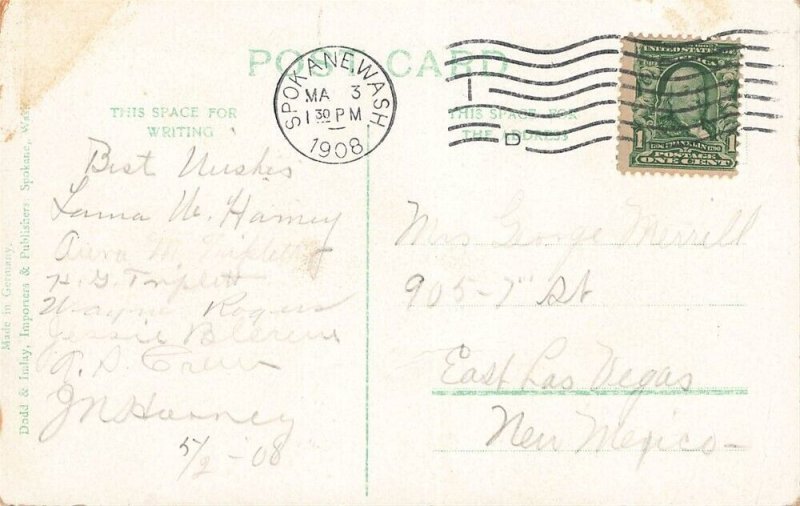 Steamer, Idaho, Saint Joe River, Idaho, Postmark 1908