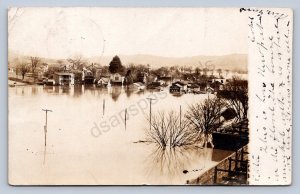 J87/ Newport Ohio RPPC Postcard c1910 Muskingum River Flood Disaster #1976