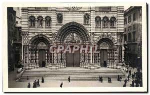 Old Postcard Genova Duomo Particolare Della Facciate