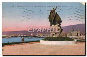 Old Postcard Marseille Panoramic view of the Joliette Docks taken Pharo