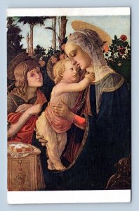 Madonna and Child w St John The Baptist Botticelli  Painting UNP DB Postcard B14