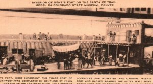 Vintage Postcard-Bent's Fort Trade Post-Santa Fe Trail-Colorado State Museum