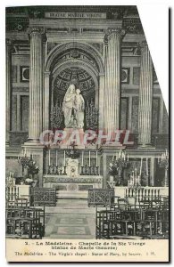 Old Postcard La Madeleine Chapel of the Blessed Virgin Mary Statue of Seurre