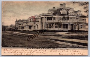 K49/ Berwick Pennsylvania Postcard c1910 East Front Street Homes 256