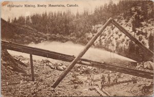 Hydraulic Mining Rocky Mountains Canada Miners Unused Warwick Bros Postcard H40