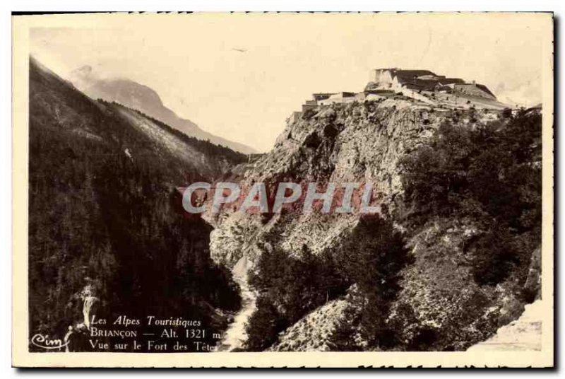 Old Postcard Briancon View of Fort Heads