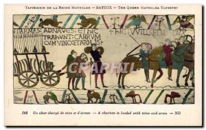 Postcard Old Bayeux Tapestry of Queen Mathilde A tank load of wine and & # 39...