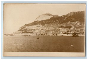 c1920's Sea And Mountain View Gibraltar UK RPPC Photo Unposted Vintage Postcard